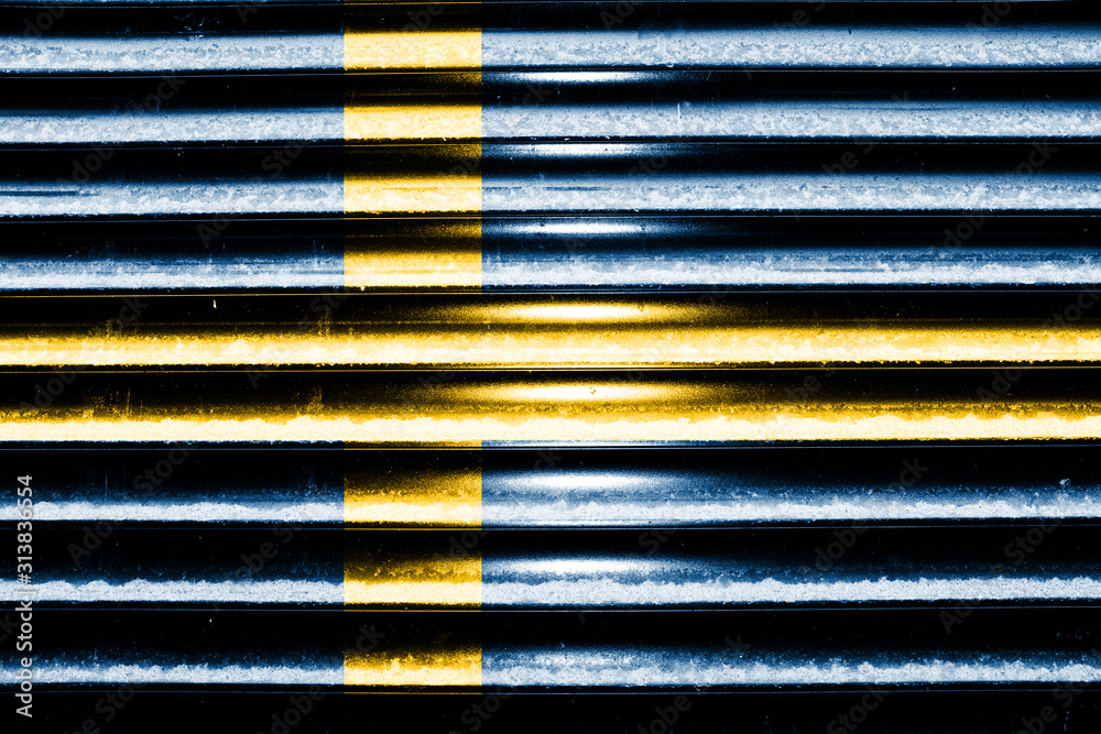 Poster flag of sweden with texture. template for design