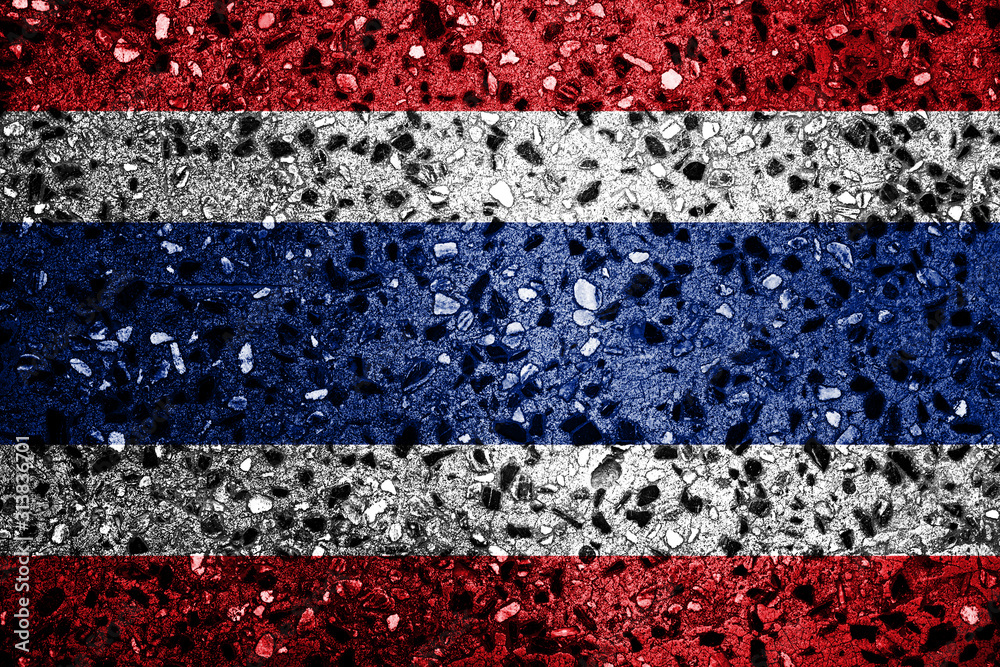 Poster flag of thailand with texture. template for design