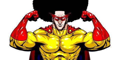 Justice hero with mask and cloak