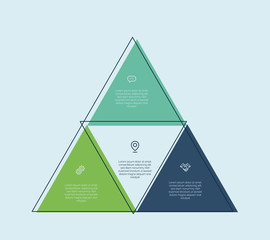 triangle diagram. Colorful vector design for workflow layout, diagram, number options - 313836957