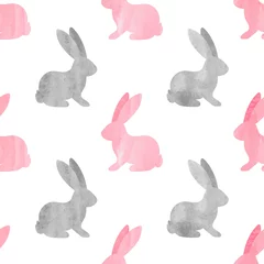 Photo sur Plexiglas Lapin Joli motif de lapin aquarelle. Fond vectorielle continue avec des lapins