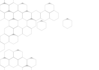 Abstract honeycomb white and gray background.