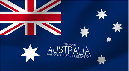Happy Australia Day poster or banner. National holiday background design. Vector illustration.