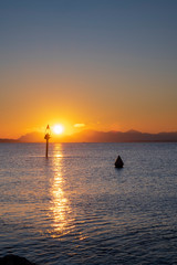 Fototapeta premium coucher de soleil sur la côte d'azur, France.