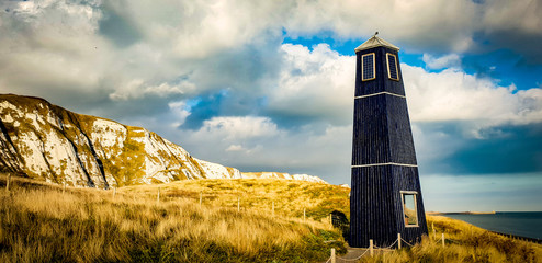 Lighthouse at Samphire Hoe, Dover, UK
