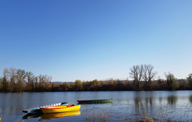 Fishing point on Danube river in Novi Sad, Serbia
