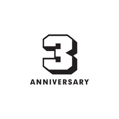 3rd year anniversary emblem logo design