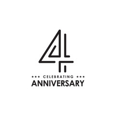 4th year anniversary emblem logo design template - obrazy, fototapety, plakaty