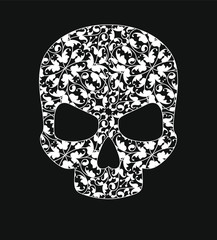 Ornamental pattern skull with doodle elements. Skull illustration. EPS10 vector illustration.