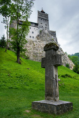 Fototapeta na wymiar cross near bran castle