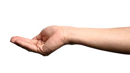 hand holding something like a bottle or can