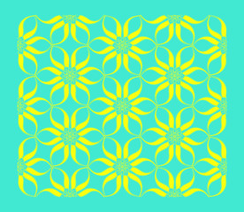 floral tracery lace card pop blue yellow