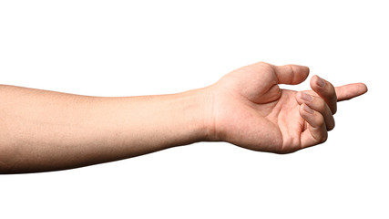 hand holding something like a bottle or can