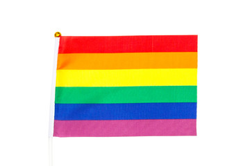 The rainbow flag of sexual minorities on white background