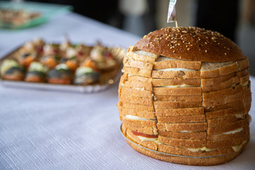 Apéritif le jour d'un mariage après la cérémonie
