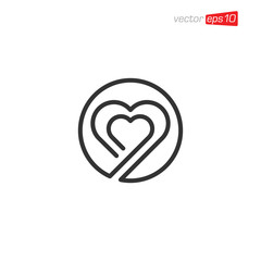 Obraz premium Heart Love Logo Icon Design Vector