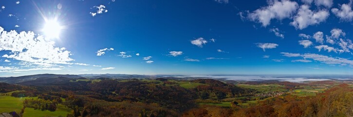 panorama of beautiful autumn landscape
