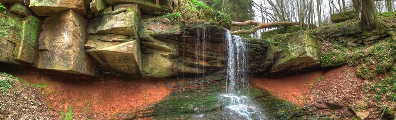 panorama of waterfall in the forest