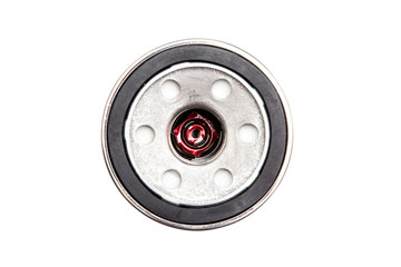 Car oil filter isolated on white background