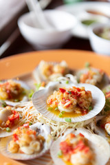 Grilled scallop with thai spicy chili paste