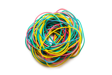 Rubber bands for money isolated on white