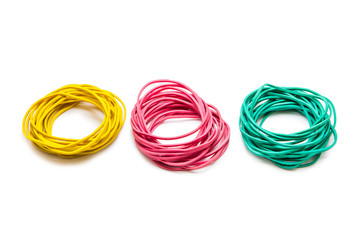Naklejka premium Rubber bands for money isolated on white