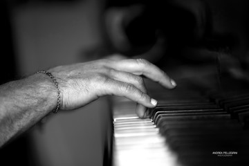 Pianist playing music