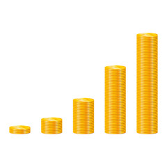 business finance increase currency concept. bitcoin coin stacks crypto. vector stock simple isolated on white background illustration eps10