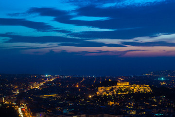 Fototapeta premium sunset over athens, greece