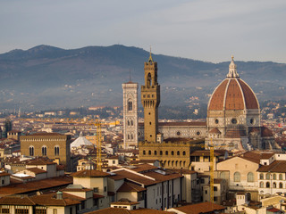 Fototapeta na wymiar Italia, Toscana, Firenze, la cattedrale e Palazzo Vecchio