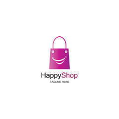 Happy Shop logo design template