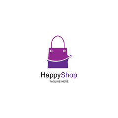 Happy Shop logo design template