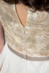 Détail de la marié le jour de son mariage