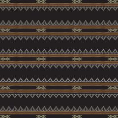 Beautiful Batak Ulos cloth motif with horizontal design. Seamless pattern traditional cloth.