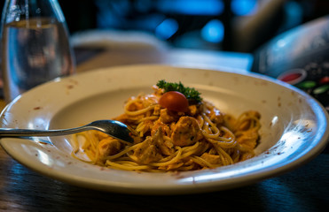 spaghetti with sauce