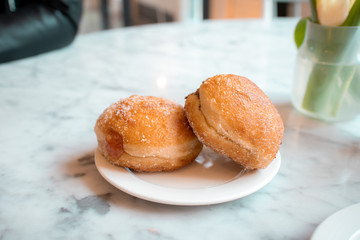 donuts on a plate