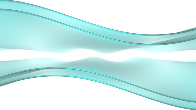 Animation 3d texture wave of turquoise color on a white background. Abstract background for business presentation.