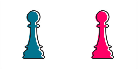 Chess Pawn Vector Icon.