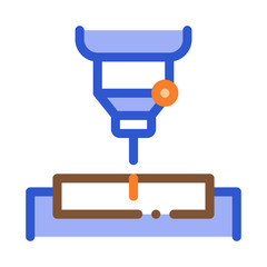 Factory Drilling Metallurgical Icon Vector Thin Line. Contour Illustration