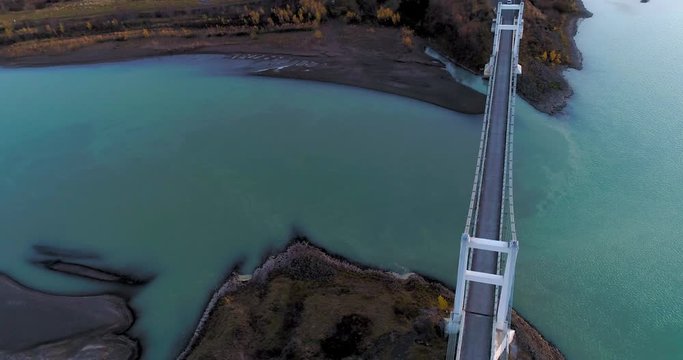 aerial shot of famous Iceland with its beautiful fascinating unique landscape, rivers, mountains, glaciers and waterfalls on a clear sunny day - great 4k shots for nature travel bloggers
