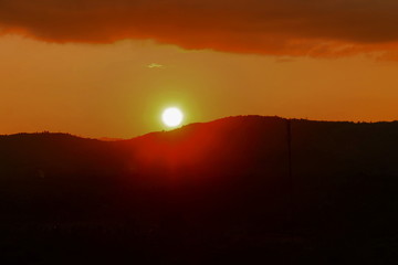 Fototapeta na wymiar Sunset sky sun and sunrise with landscape beutiful nature background