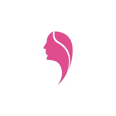 Beauty Women face silhouette character Logo Template