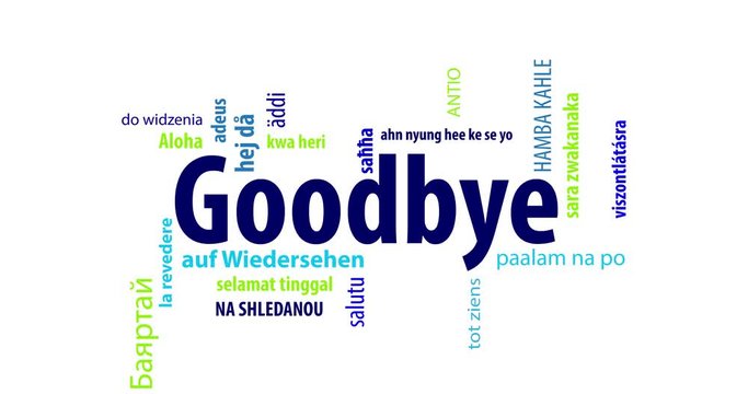 Animated Goodbye Word Cloud