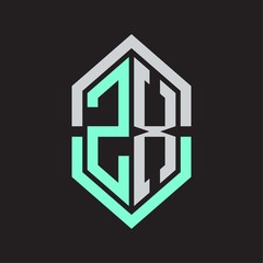 ZX Logo monogram with hexagon shape and outline slice style