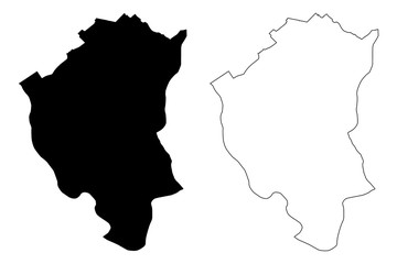 North Backa District (Republic of Serbia, Districts in Vojvodina) map vector illustration, scribble sketch North Backa map