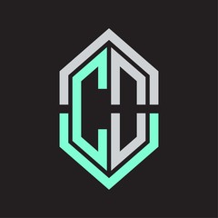 CO Logo monogram with hexagon shape and outline slice style