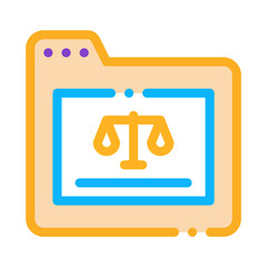 Court Folder Law And Judgement Icon Vector Thin Line. Contour Illustration