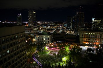 Fototapeta na wymiar View from a Highrise apartment in downtown Calgary, Alberta