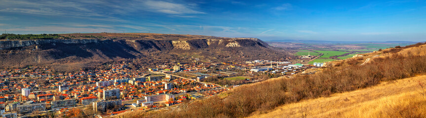 Fototapeta premium Beautiful view over town of Provadia in Bulgaria