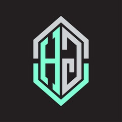 HG Logo monogram with hexagon shape and outline slice style